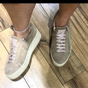 POST XCHANGE Women’s Platform Sneakers Beige Size 8